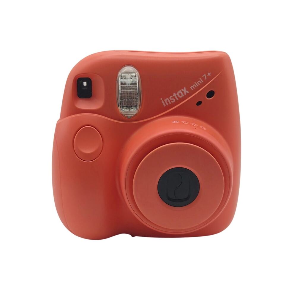 Fujifilm Instax Mini 7+ Instant Film Camera Coral Pink Tested Flash Works
